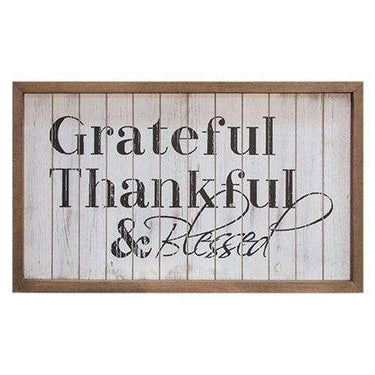 Framed Shiplap Grateful & Blessed Sign - The Fox Decor